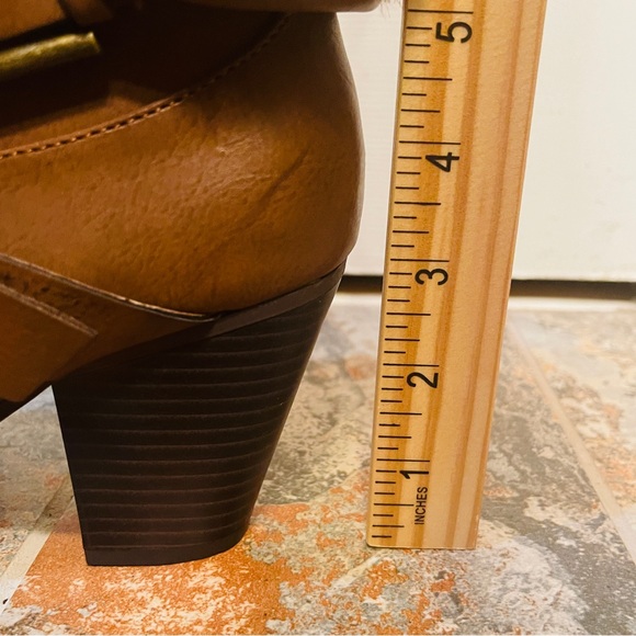 👢NWOB! Fabulous JustFab Fur Topped, Buckle Accents, & Sturdy Heels Ankle Boots! - Picture 6 of 13